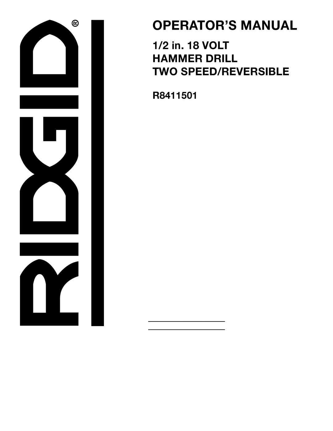 RIDGID R8411501 manual Customer Service Information 