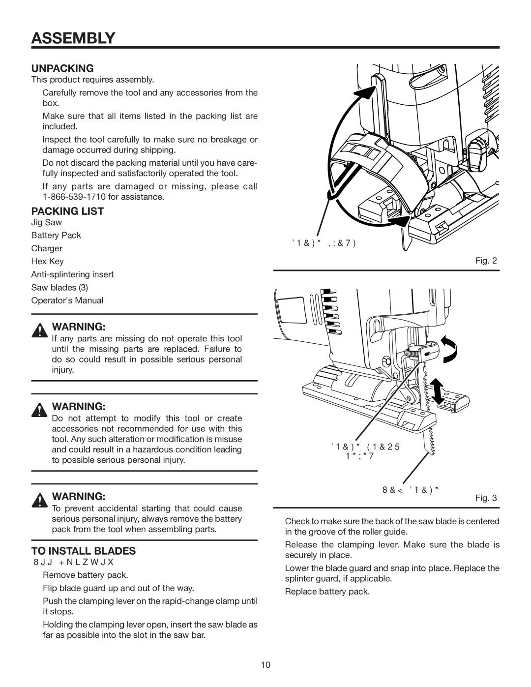 RIDGID R843 manual Assembly, Unpacking, Packing List, To Install Blades, Blade Guard Blade Clamp Lever SAW Blade 