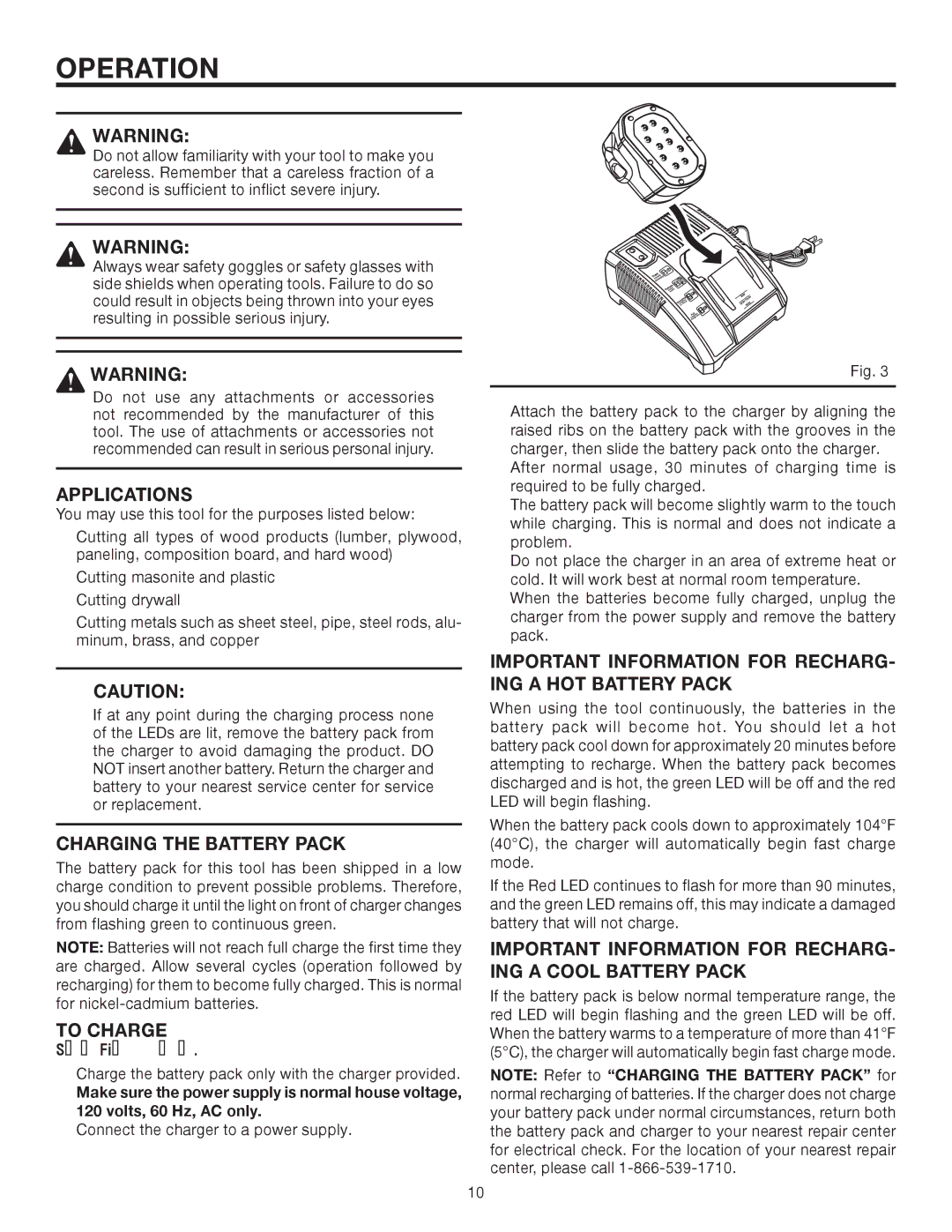 RIDGID R844 manual Operation 