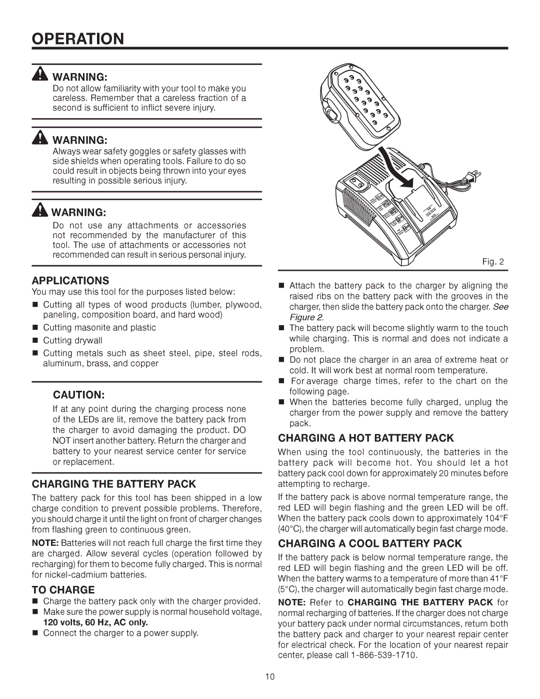 RIDGID R8442 manual Operation 