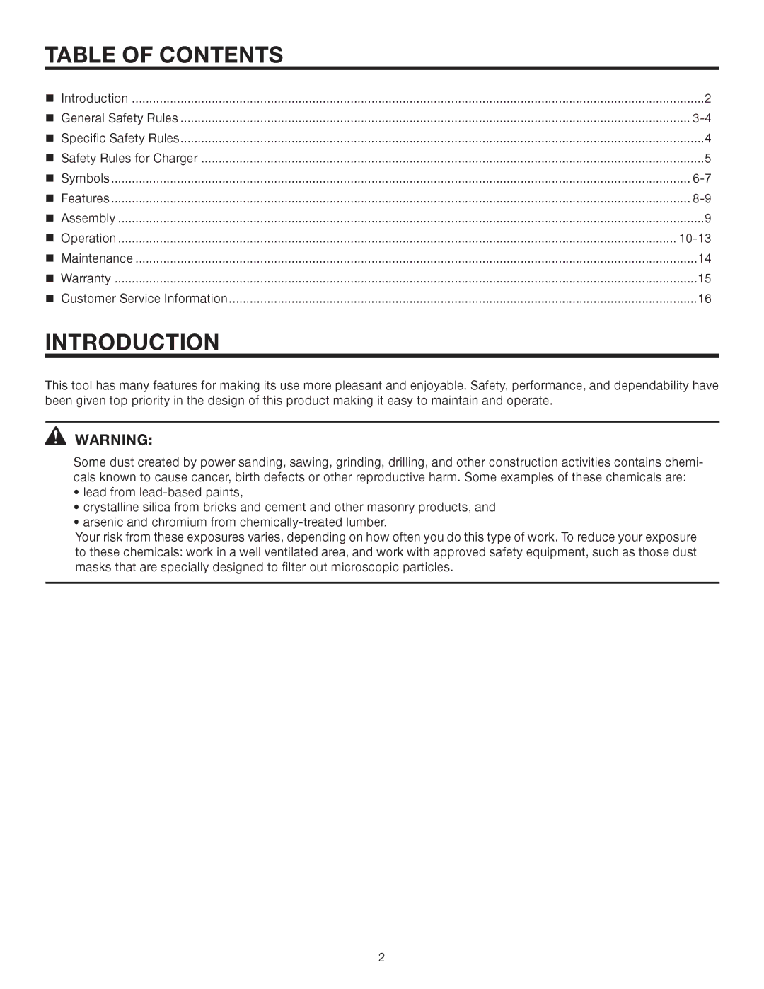 RIDGID R8442 manual Table of Contents, Introduction 