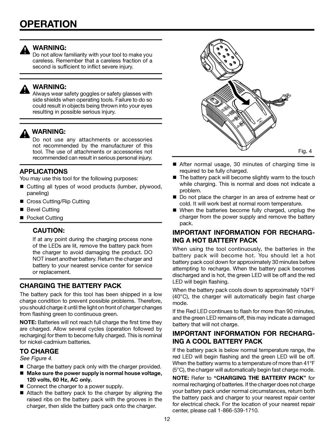 RIDGID R845 manual Operation 