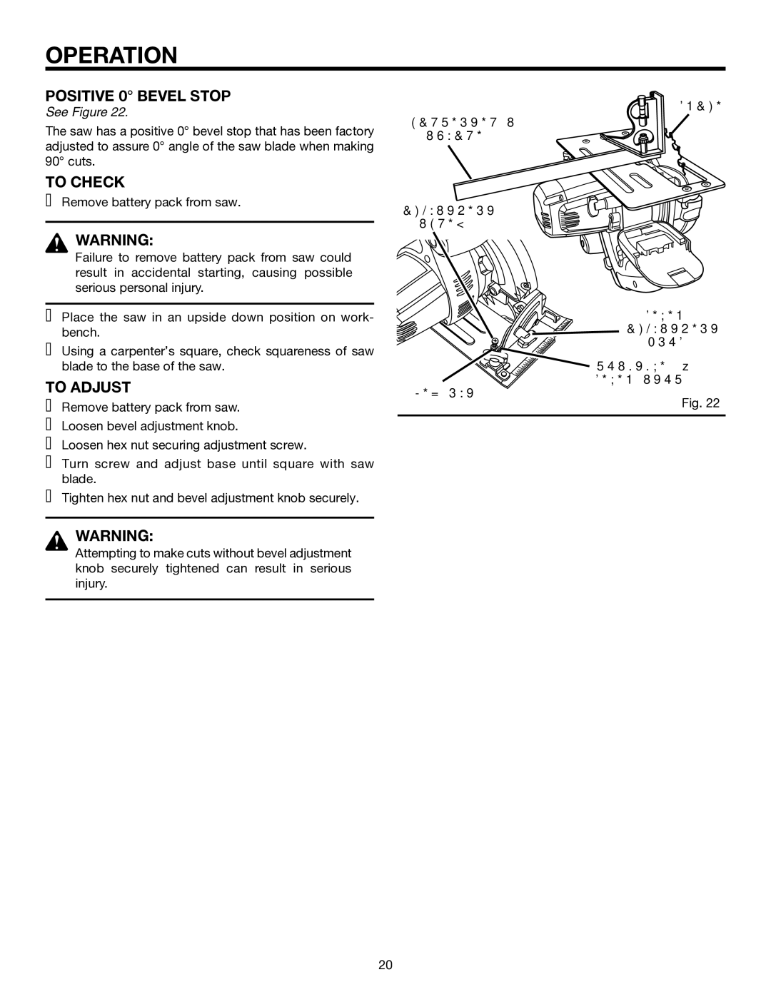 RIDGID R845 manual Positive 0 Bevel Stop, To Check, To Adjust, Square Adjustment Screw HEX NUT Blade Bevel Knob 