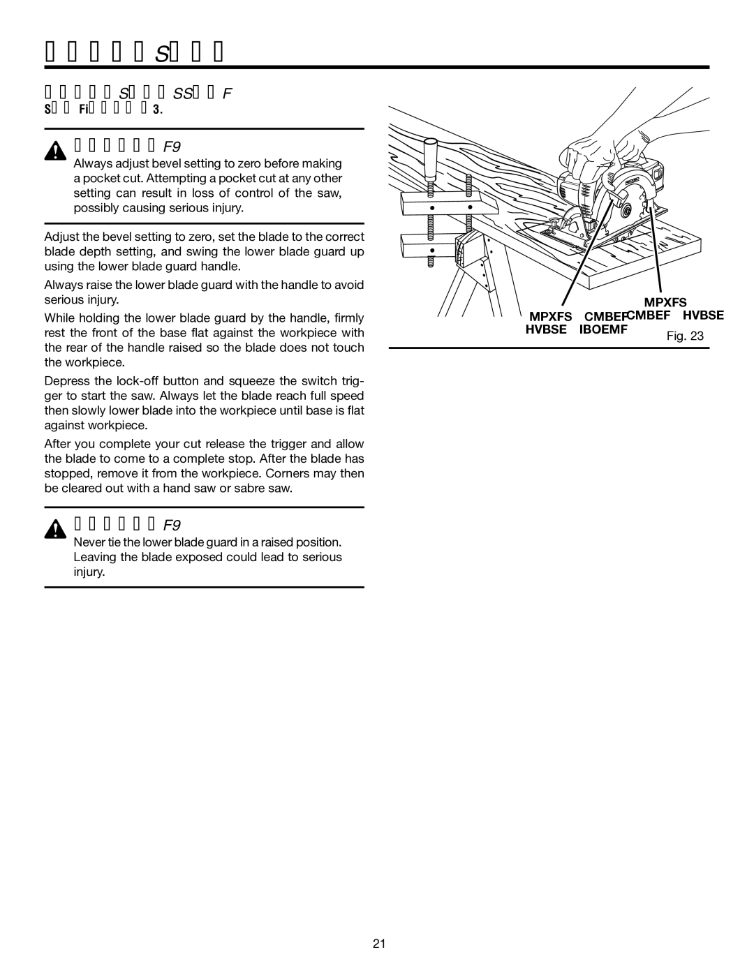 RIDGID R845 manual Pocket Cutting 