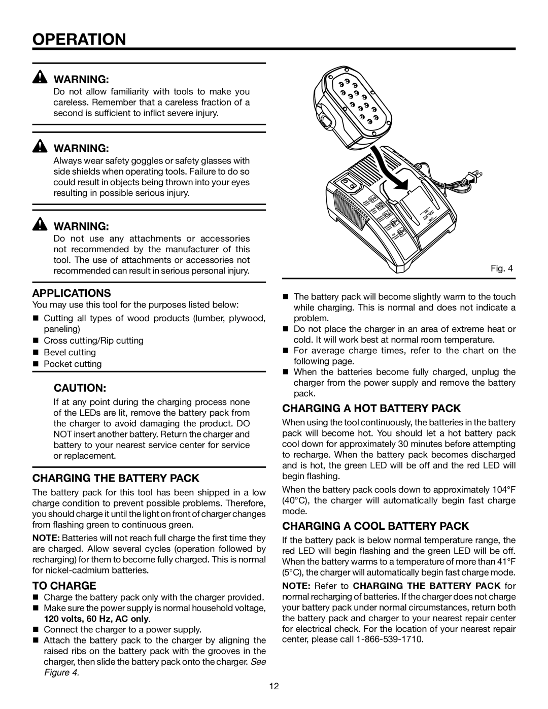 RIDGID R8452 manual Operation 