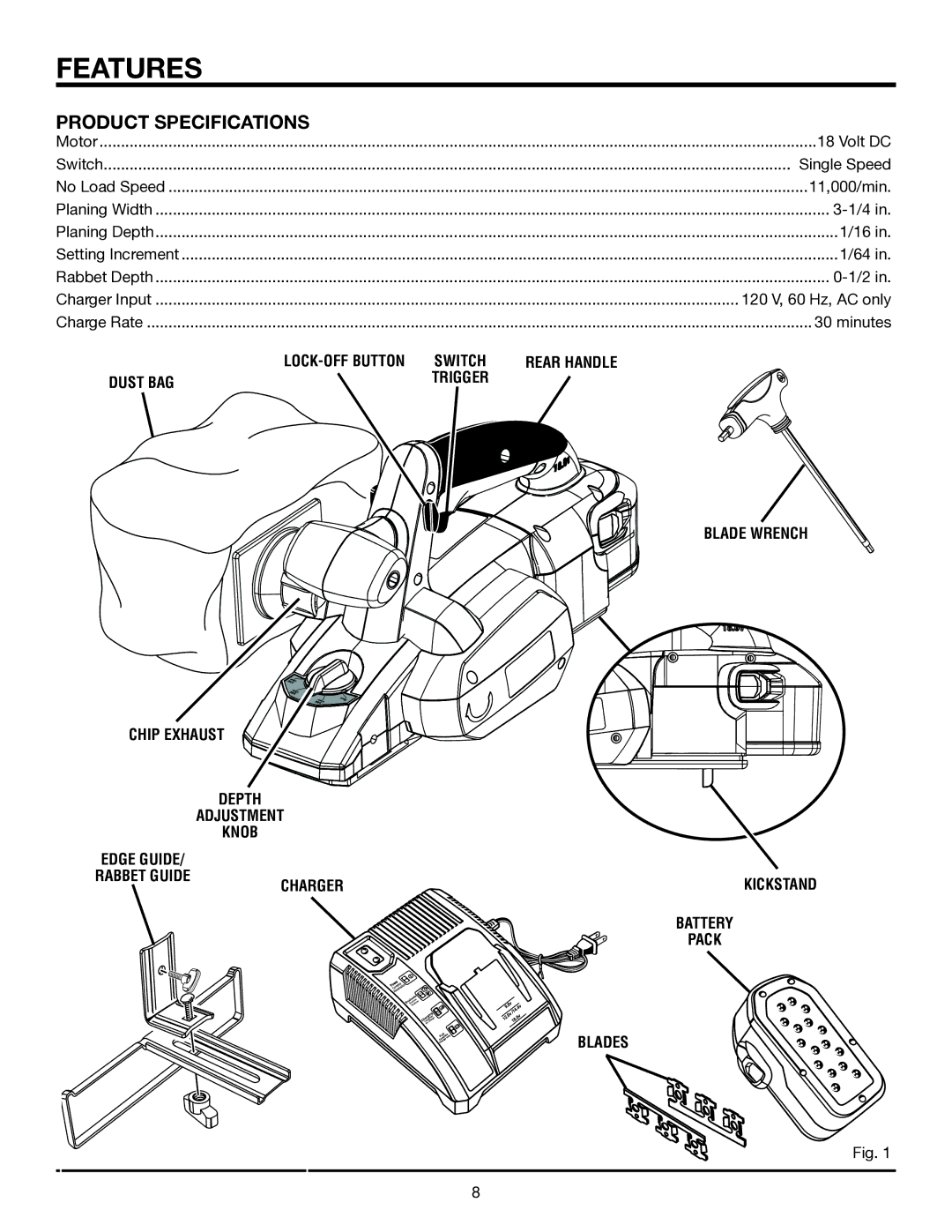 RIDGID R848 manual Features, Product Specifications 