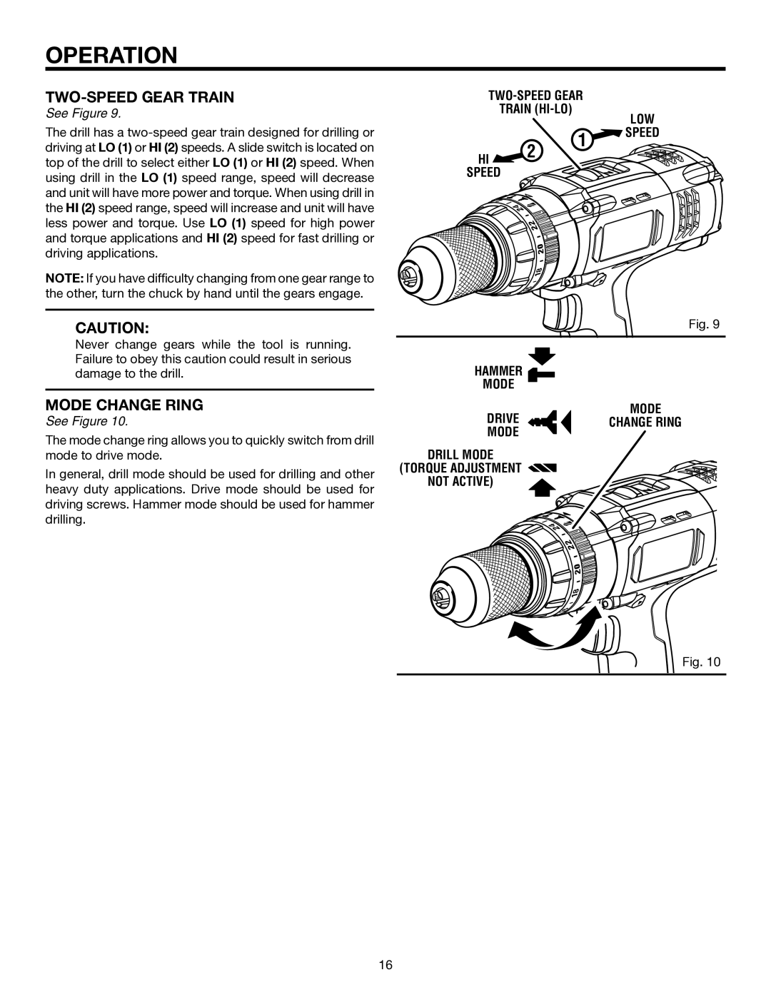 RIDGID R851150 manual Hammer Mode Drive 