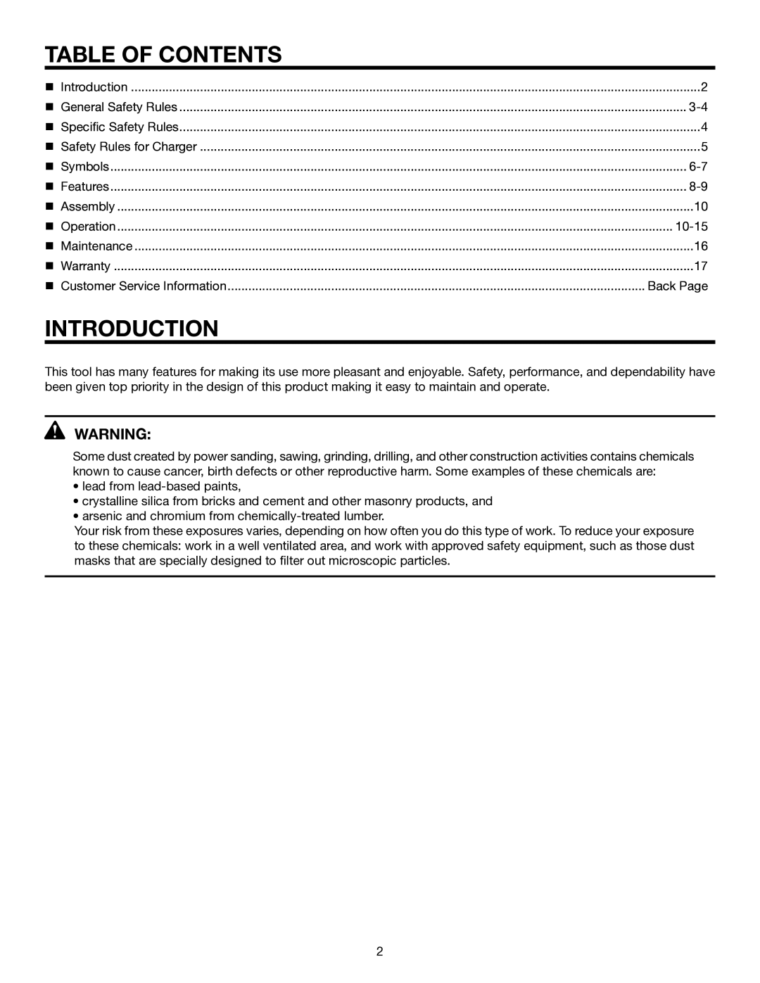 RIDGID R854 manual Table of Contents, Introduction 