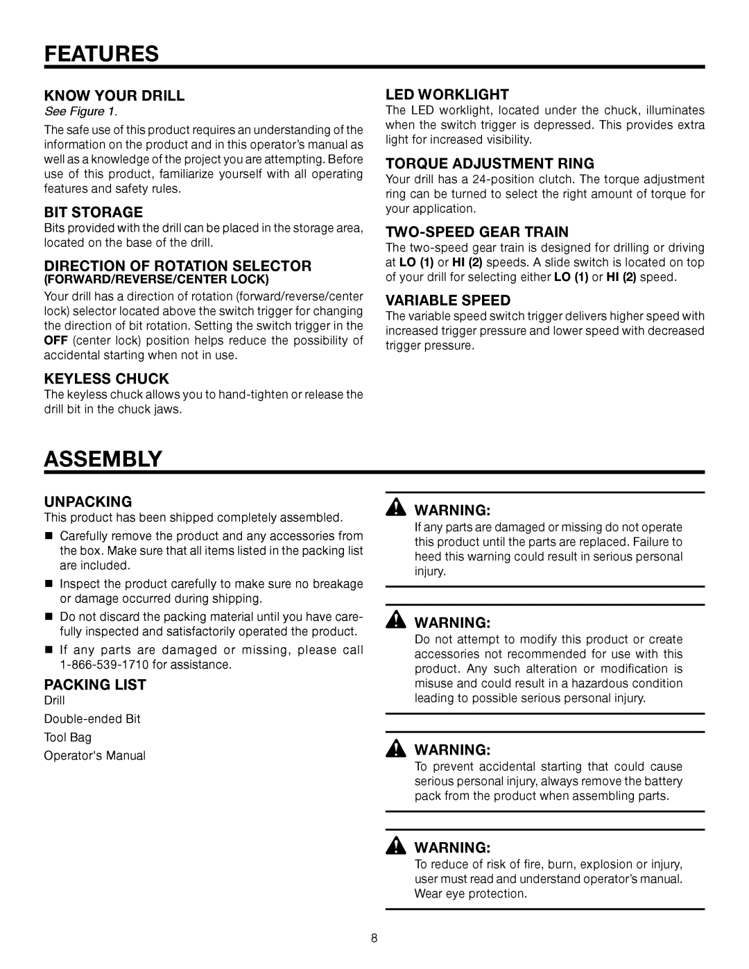 RIDGID R86006 manual Assembly 