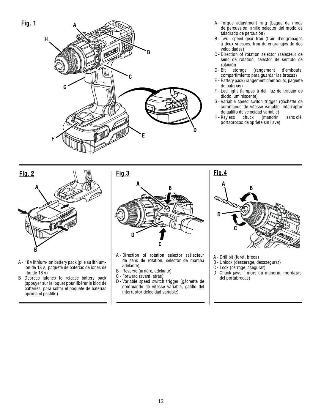 RIDGID R86007 manuel dutilisation Torque adjustment ring bague de mode 