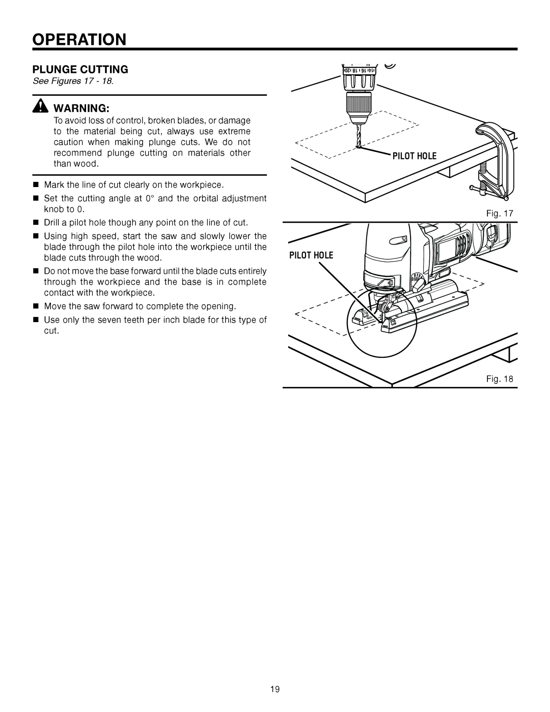 RIDGID R883 manual Plunge Cutting, See Figures 17 