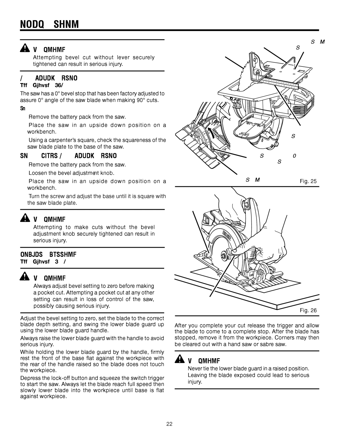 RIDGID R885 manual To Adjust 0 Bevel Stop, Pocket Cutting 