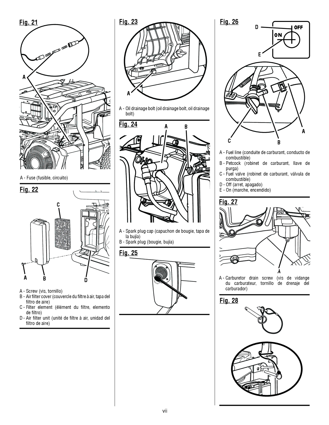 RIDGID RD80011, RD8000 manuel dutilisation Fi g, Combustible Off arret, apagado 