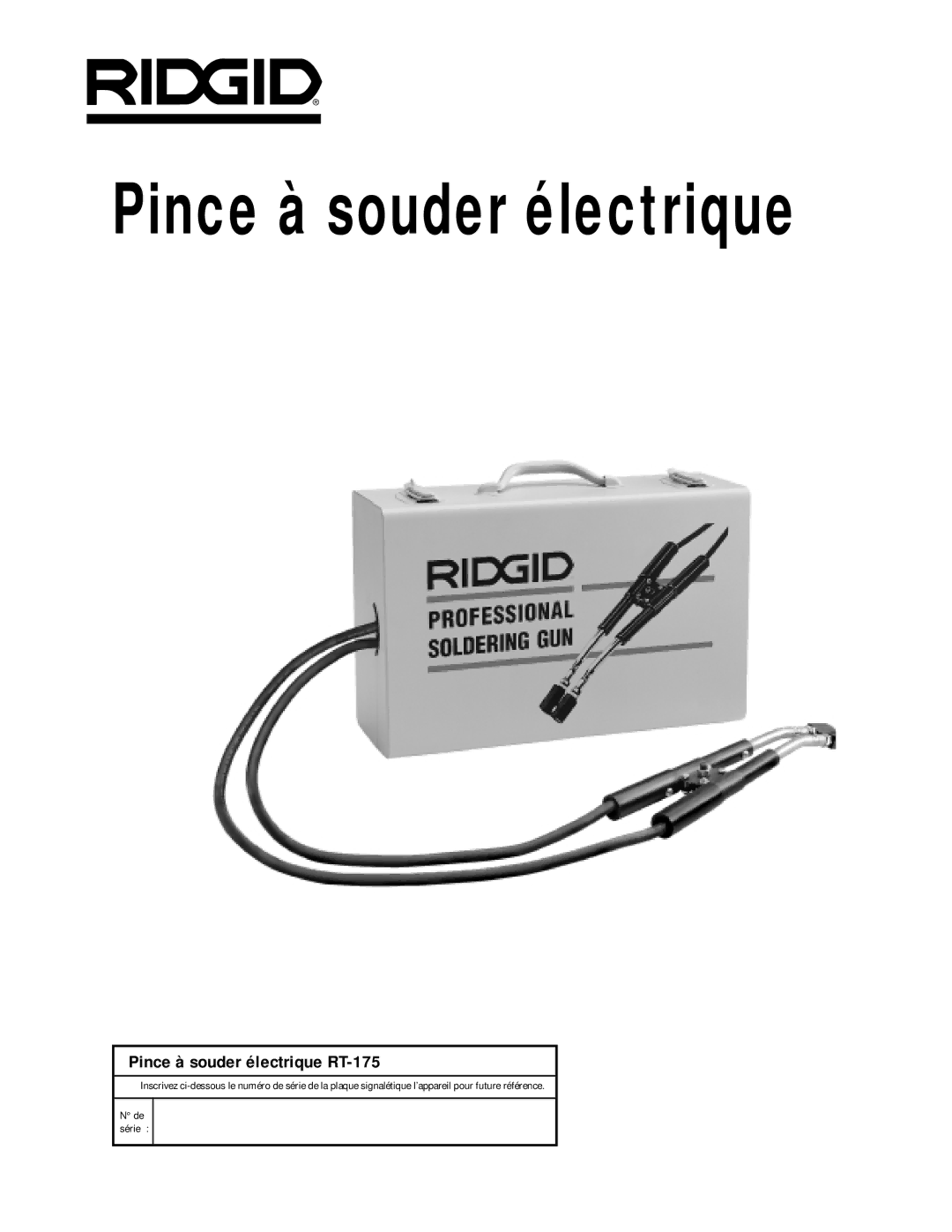 RIDGID manual Pince à souder électrique RT-175 