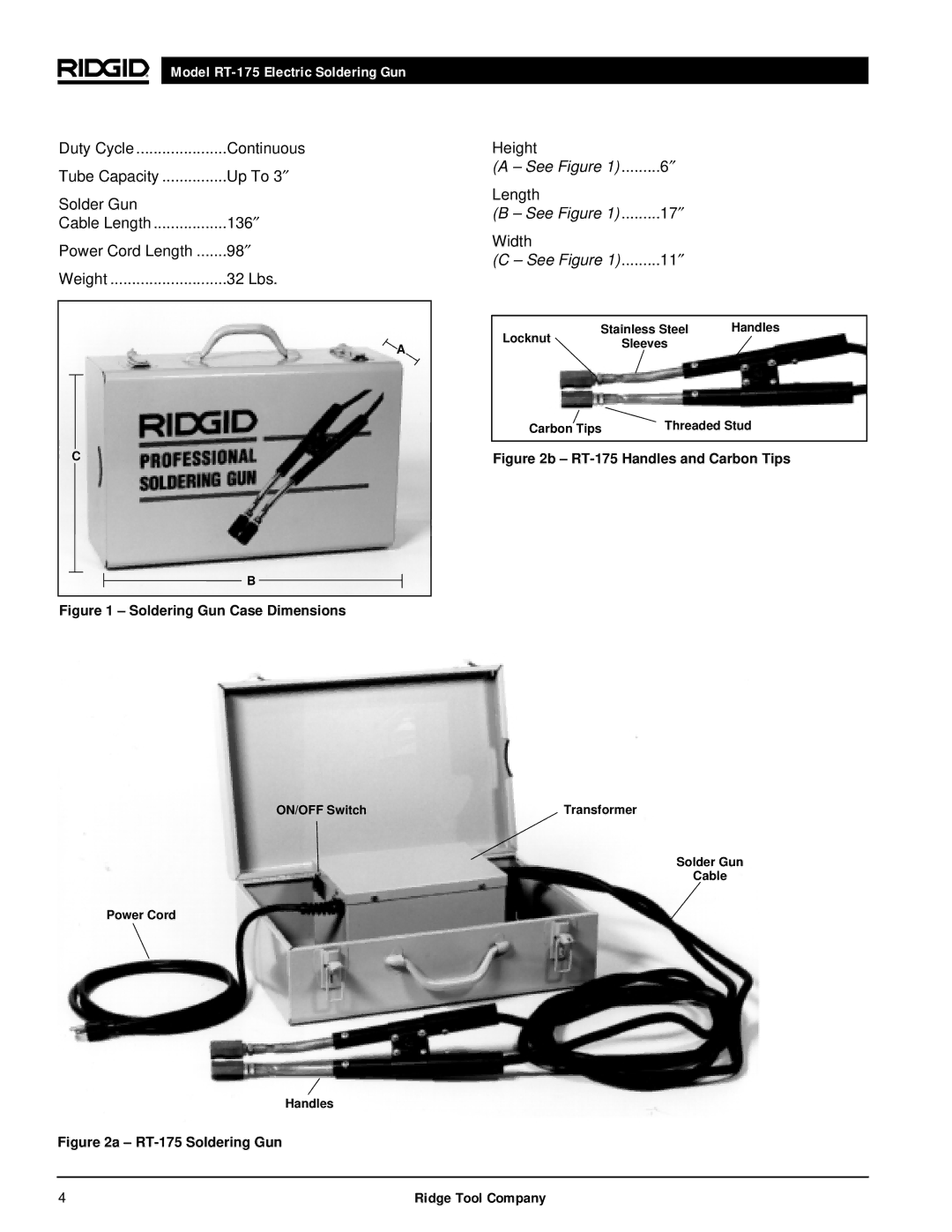 RIDGID RT-175 manual See Figure 