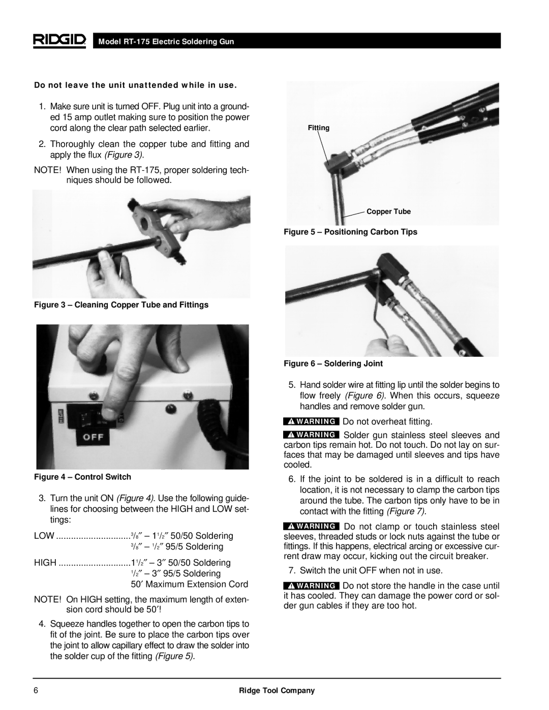 RIDGID RT-175 manual 11/2″ 50/50 Soldering 