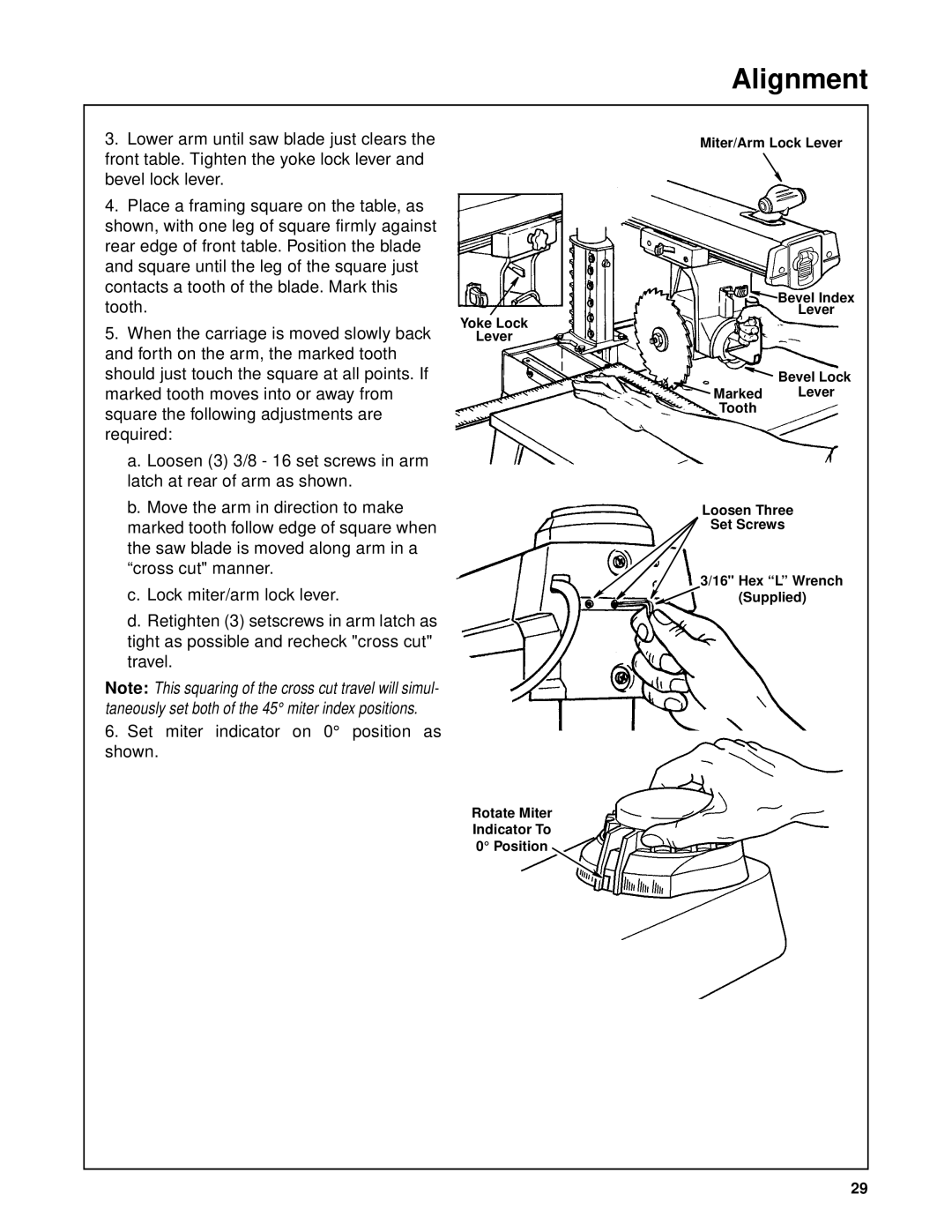 RIDGID SP6263 manual Alignment 