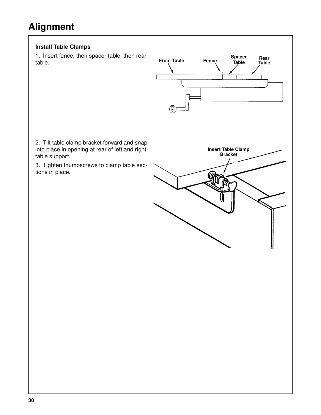 RIDGID SP6263 manual Front Table Fence 