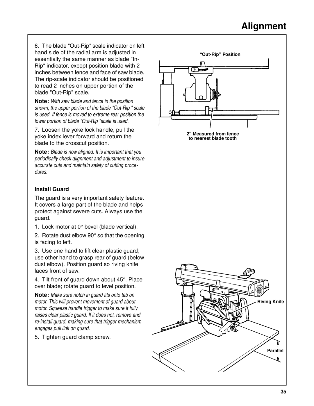 RIDGID SP6263 manual Install Guard 