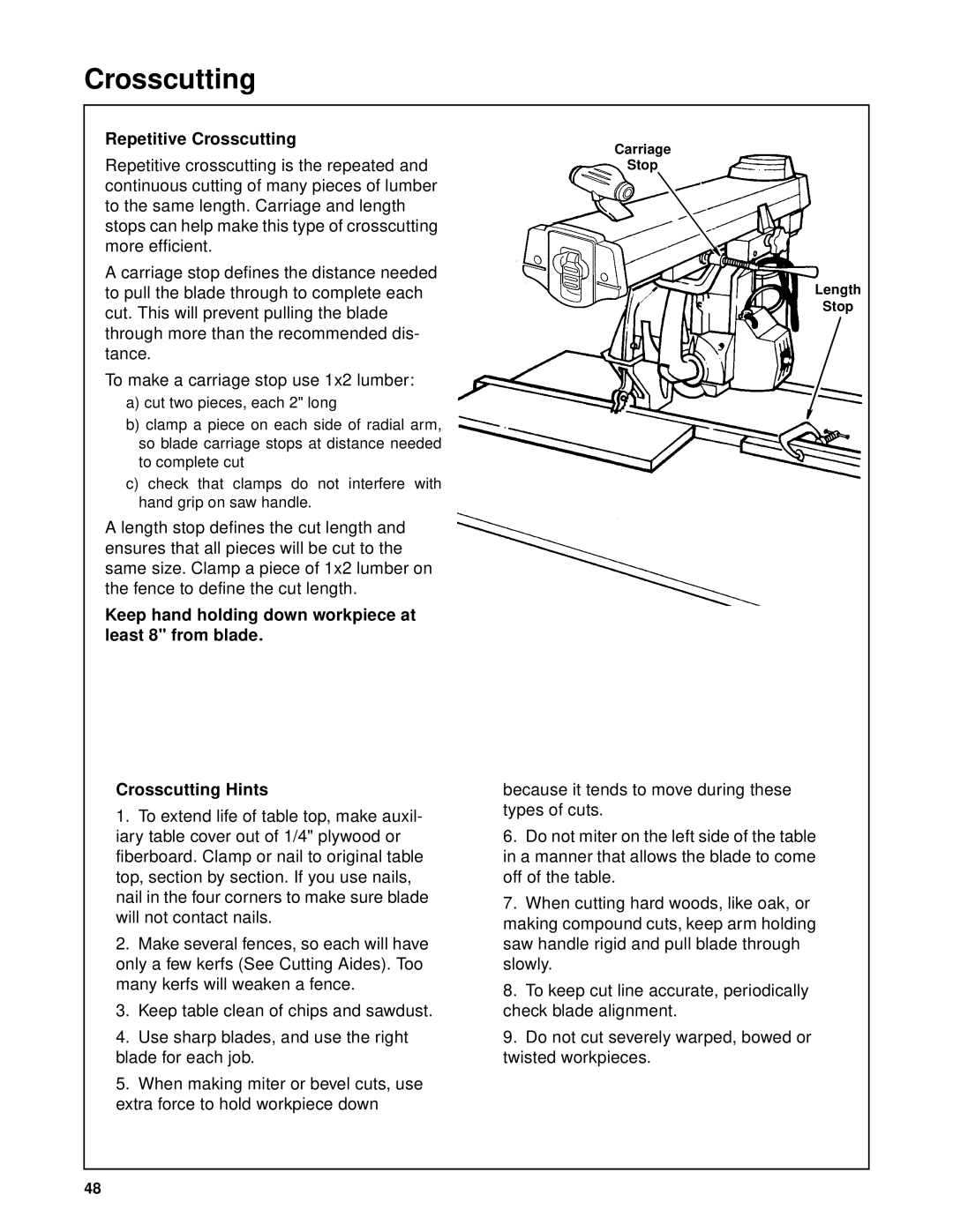 RIDGID SP6263 manual Repetitive Crosscutting 