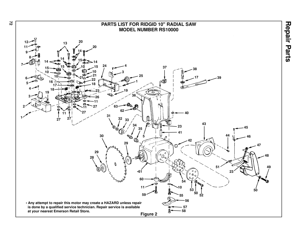 RIDGID SP6263 manual Repair 