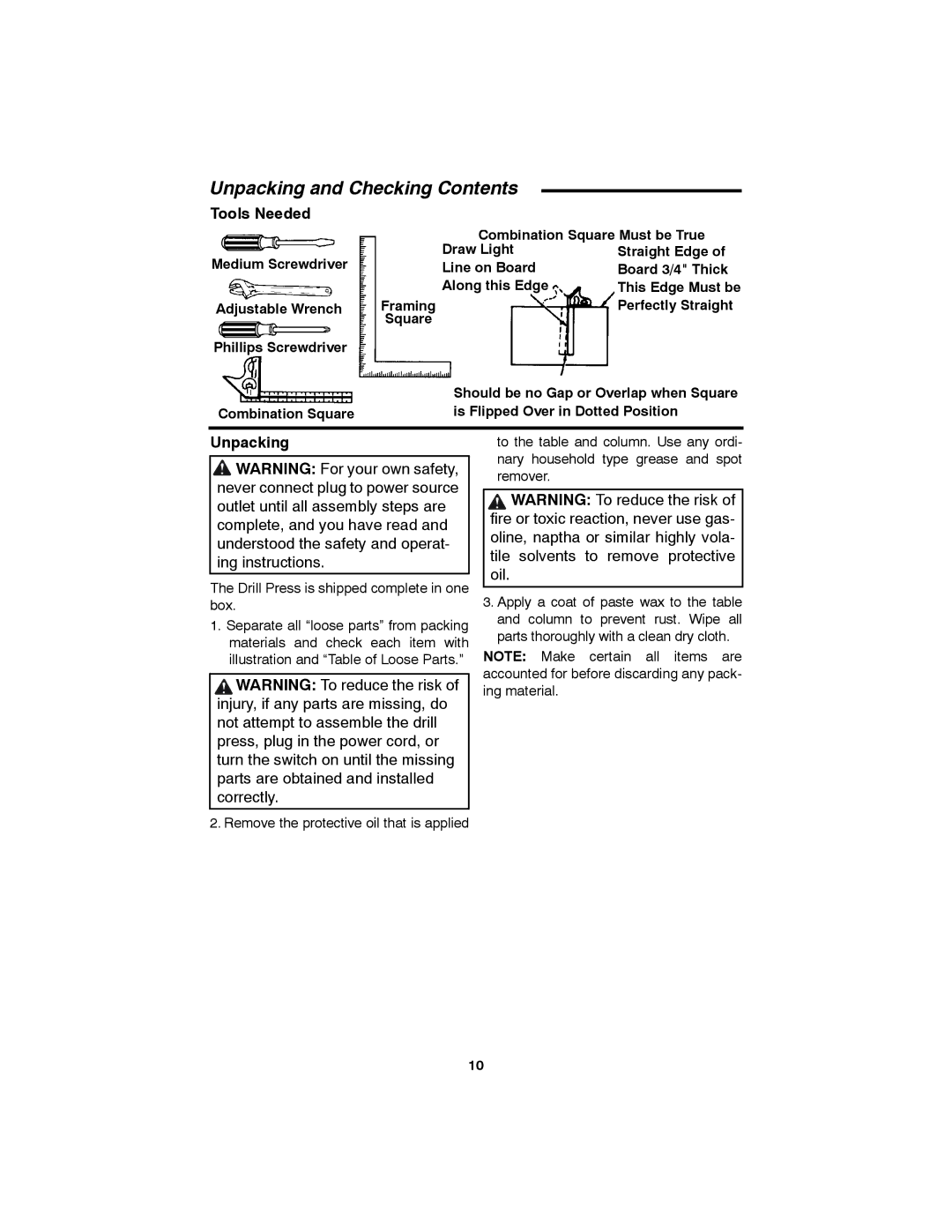 RIDGID SP6490 manual Unpacking and Checking Contents 