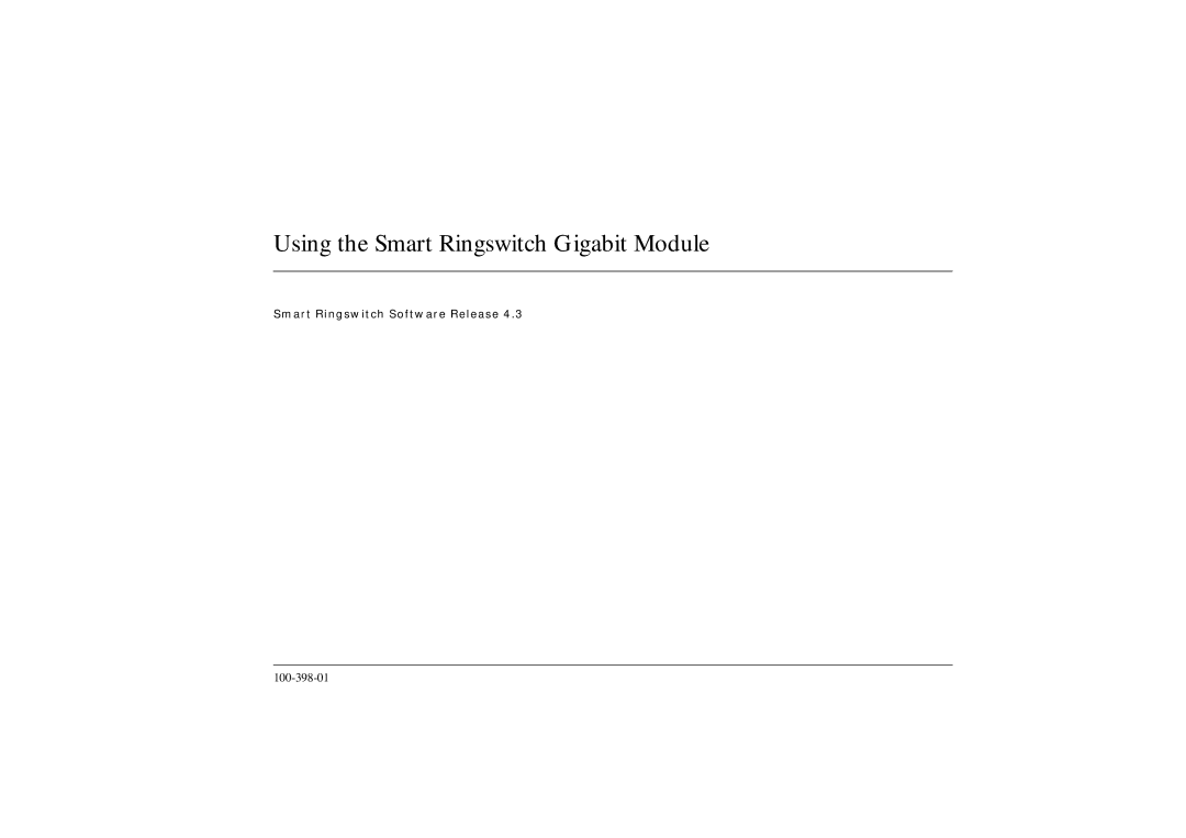 Ringdale manual Using the Smart Ringswitch Gigabit Module 