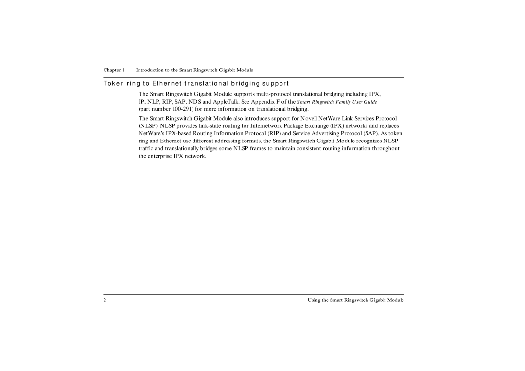 Ringdale Gigabit manual Token ring to Ethernet translational bridging support 