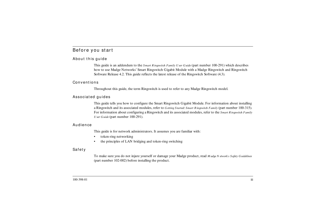 Ringdale Gigabit manual Before you start 