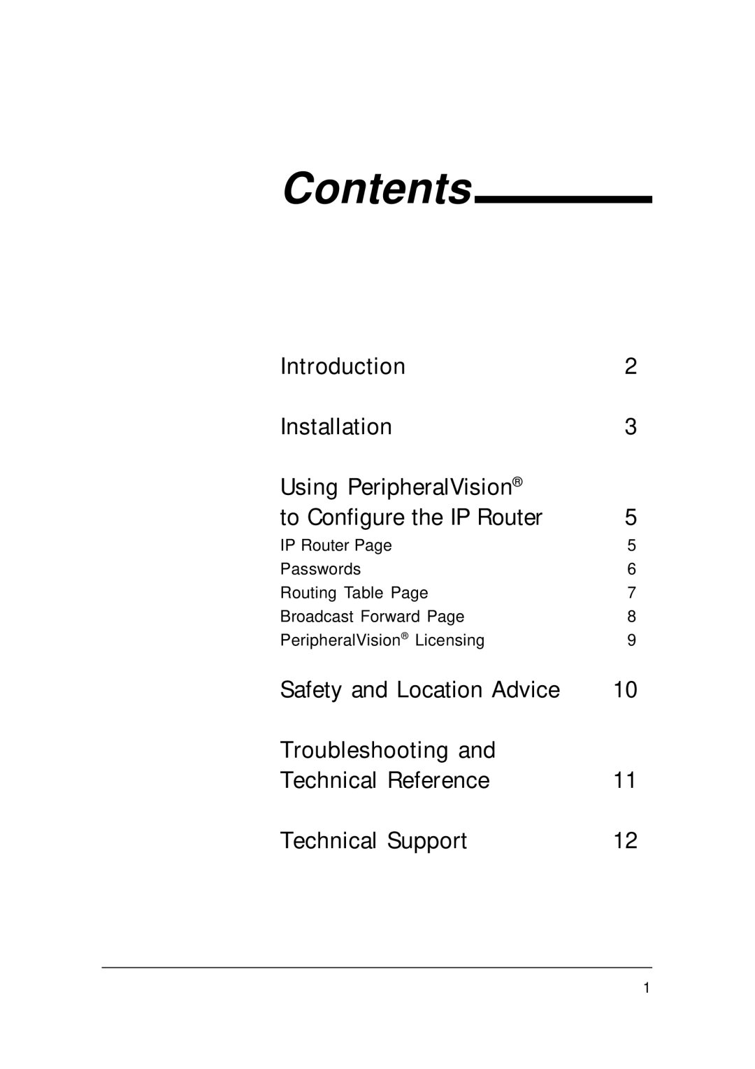 Ringdale IP Router manual Contents 