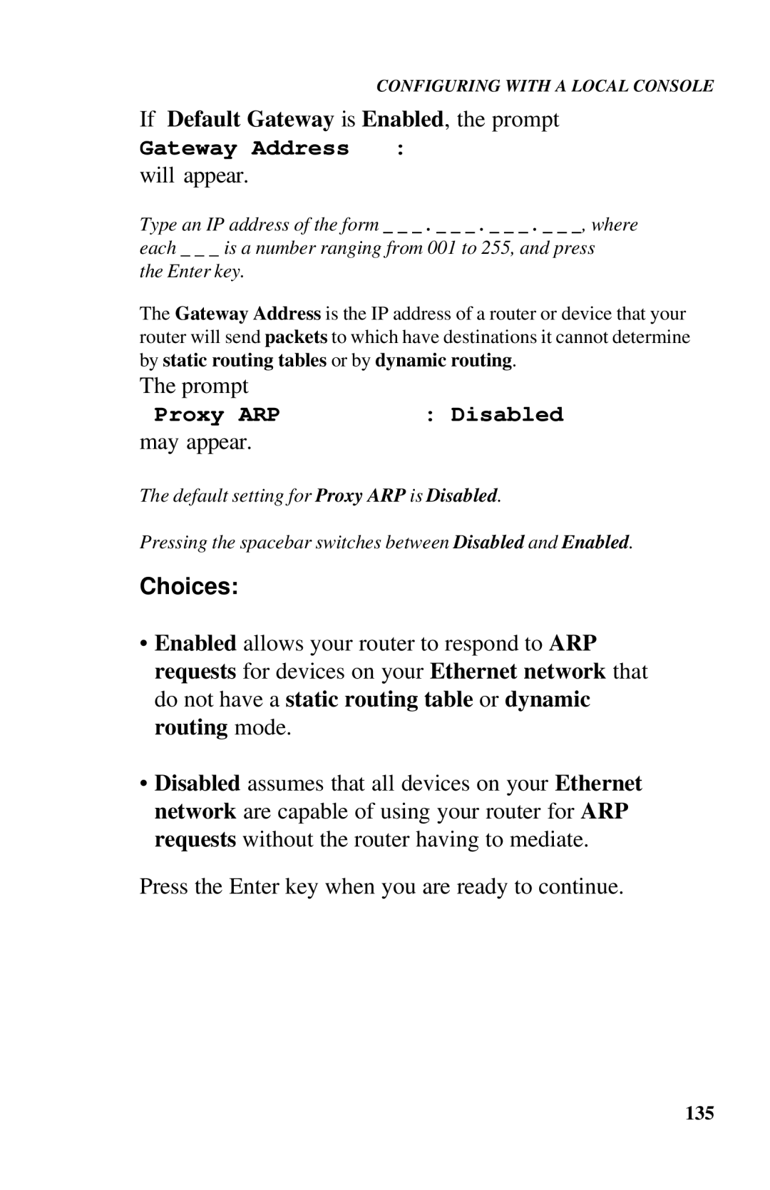 Ringdale ISDN user manual Gateway Address, Proxy ARP 