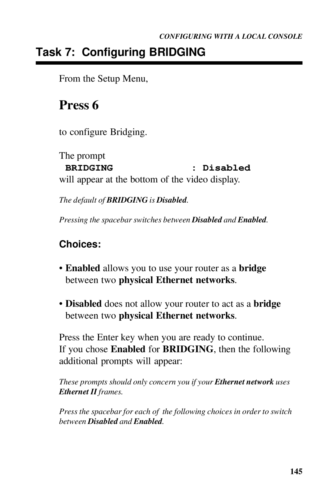 Ringdale ISDN user manual Task 7 Configuring Bridging 