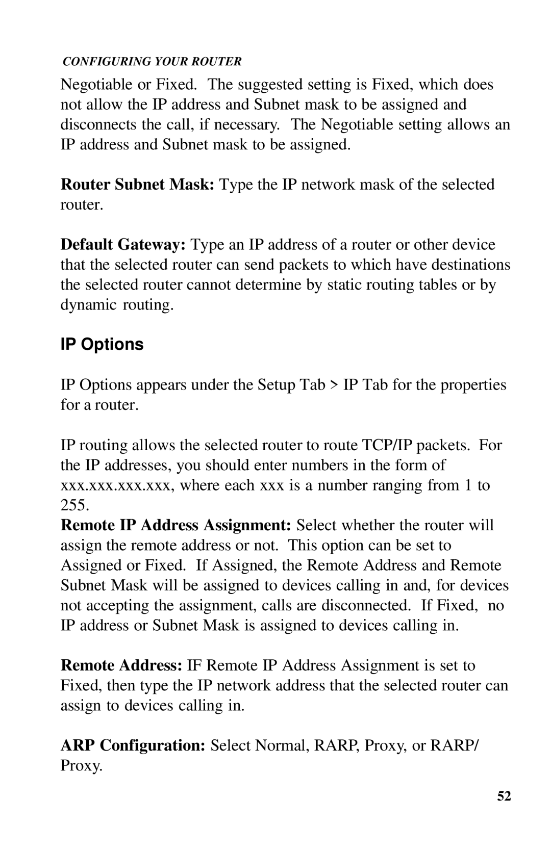 Ringdale ISDN user manual IP Options 