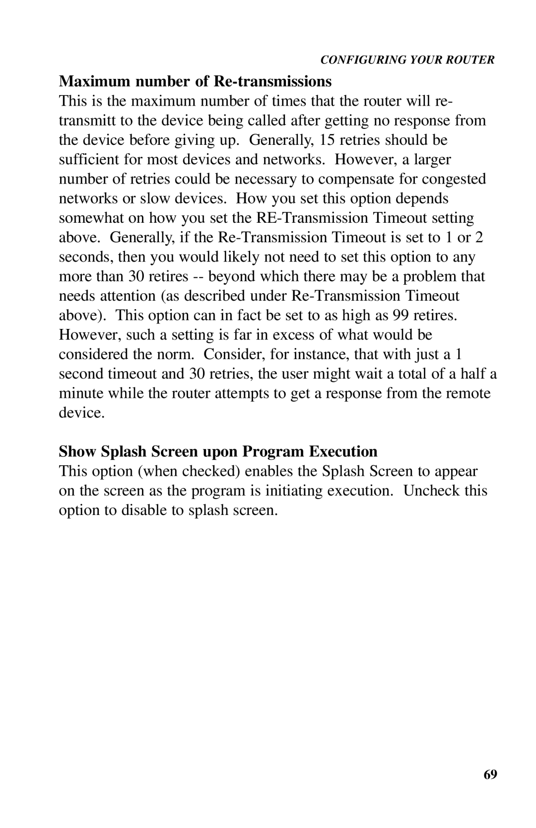 Ringdale ISDN user manual Maximum number of Re-transmissions 