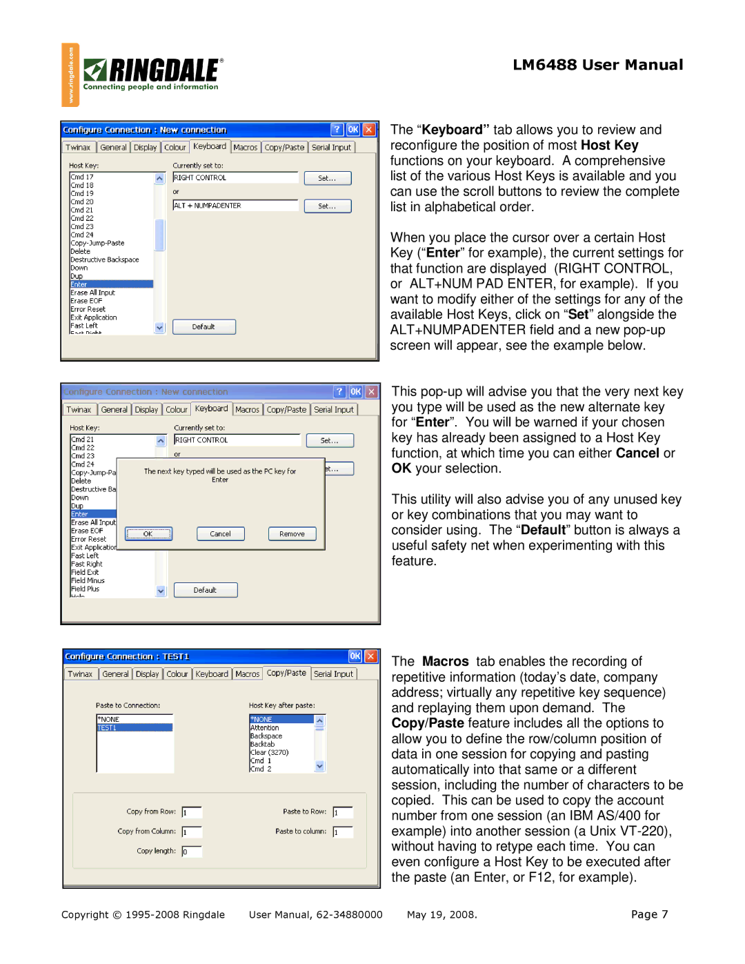 Ringdale LM-6488 user manual Copyright 1995-2008 Ringdale May 19 