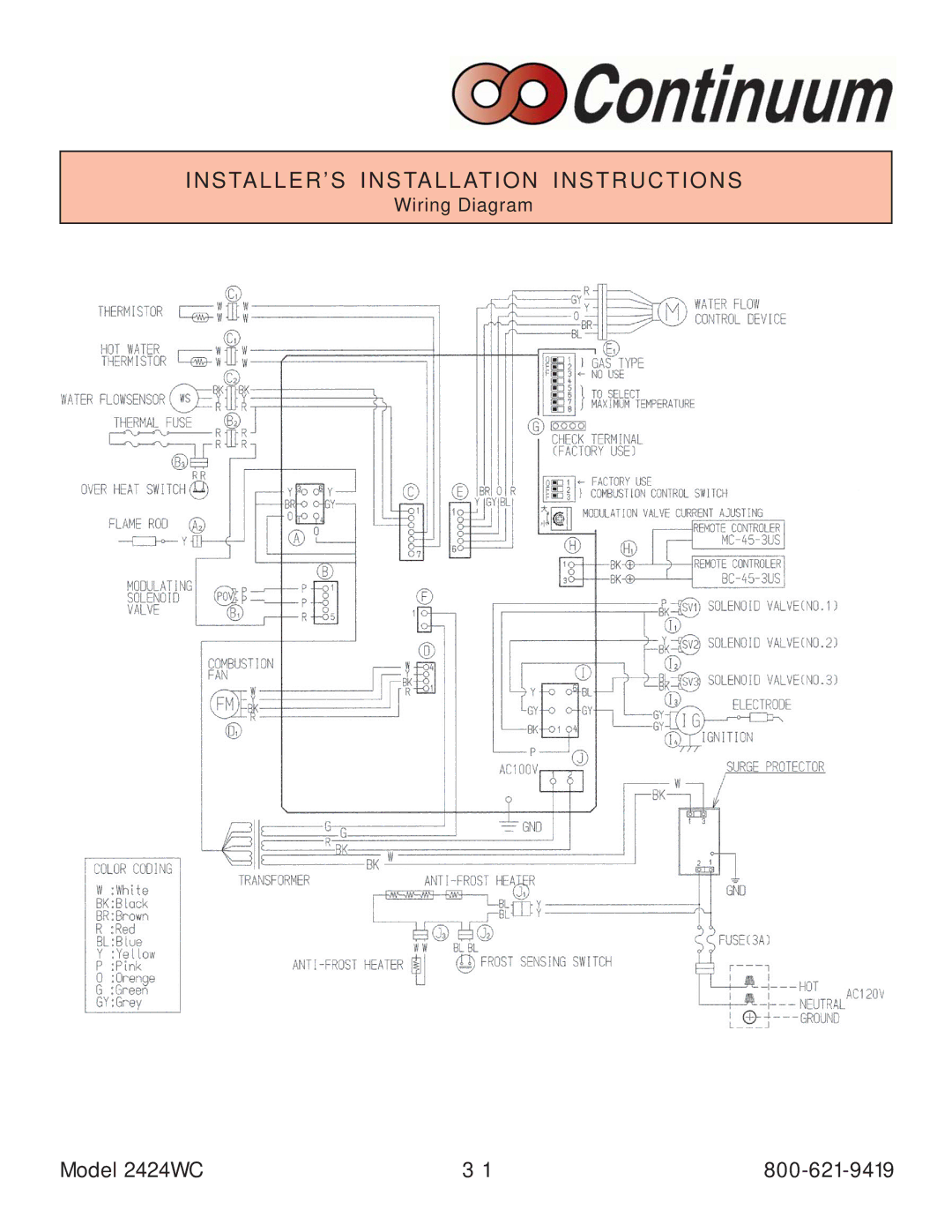 Rinnai 2424WC manual Wiring Diagram 