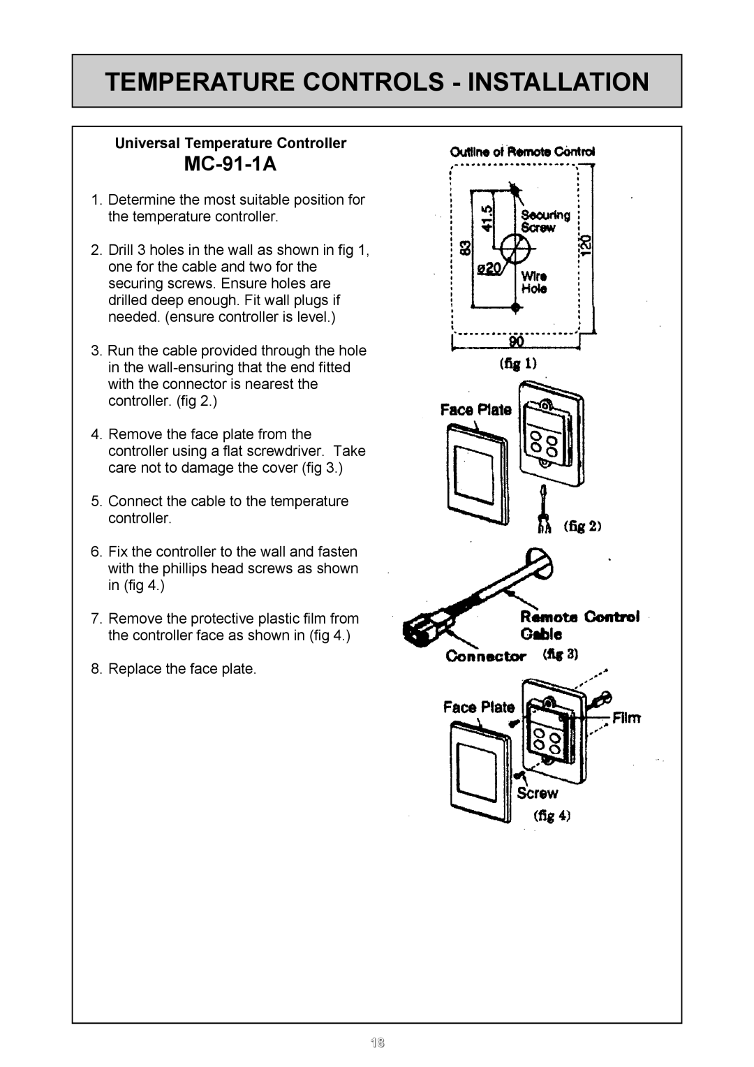 Rinnai 26i, HD50i user manual Temperature Controls Installation, Universal Temperature Controller 