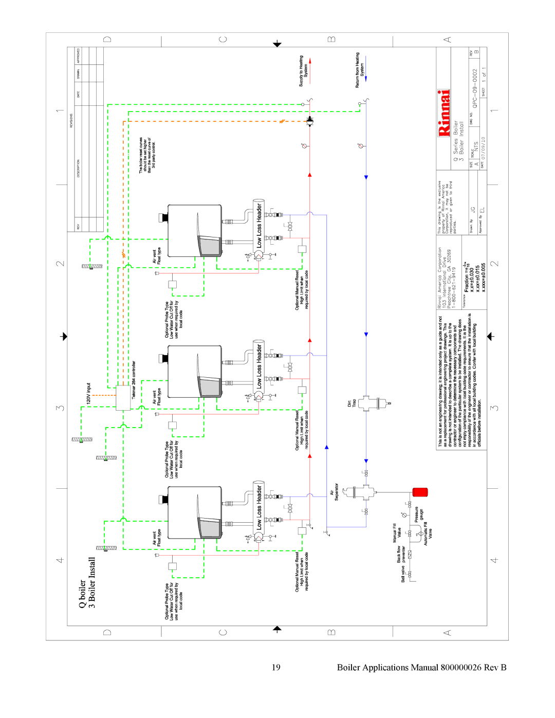 Rinnai manual Boiler Applications Manual 800000026 Rev B 