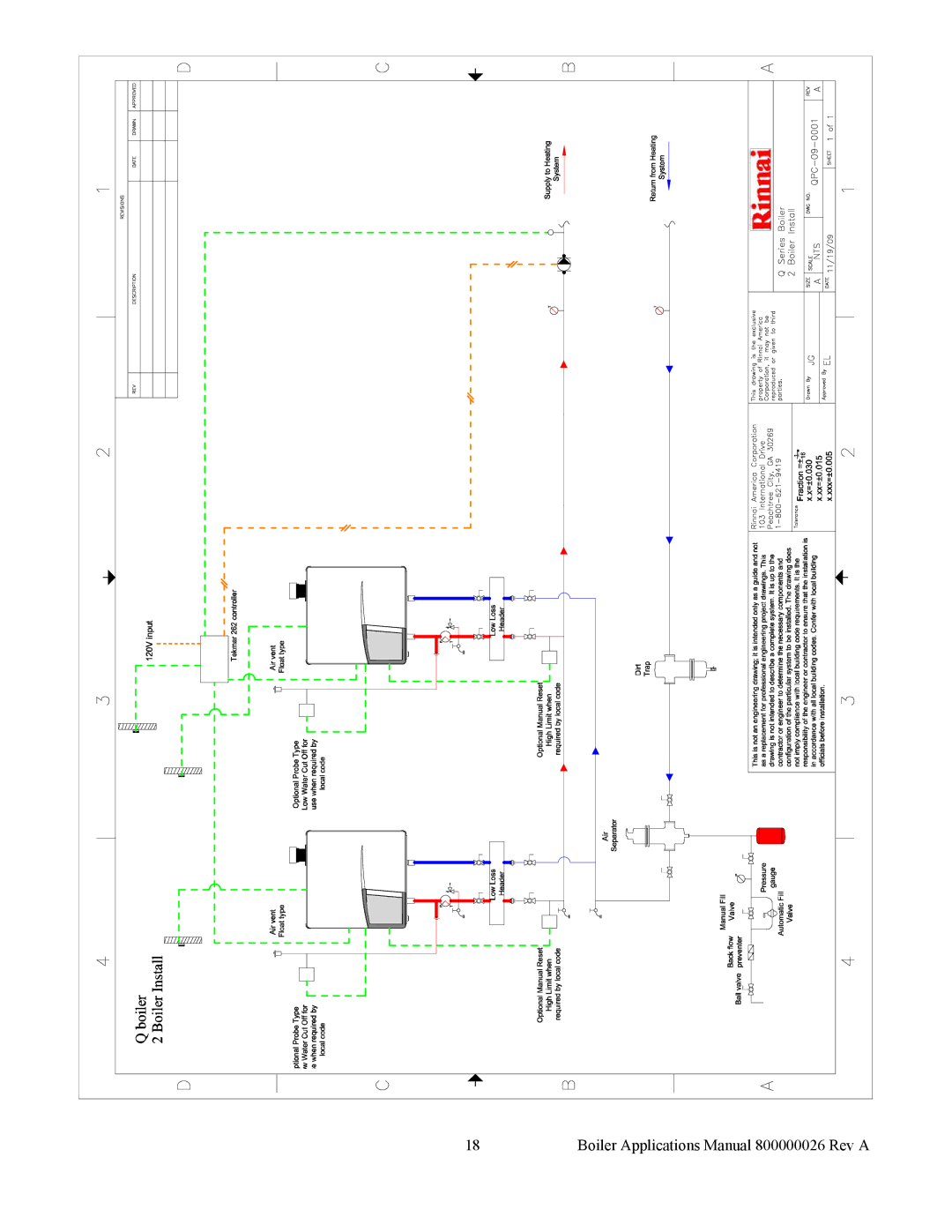 Rinnai EPA-09-0001, QPD-09-0001, EPD-09-0001 manual Boiler Applications Manual 800000026 Rev a 