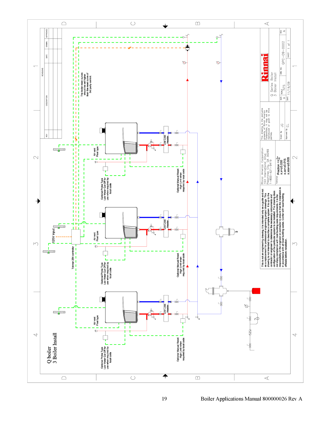 Rinnai QPD-09-0001, EPA-09-0001, EPD-09-0001 manual Boiler Applications Manual 800000026 Rev a 