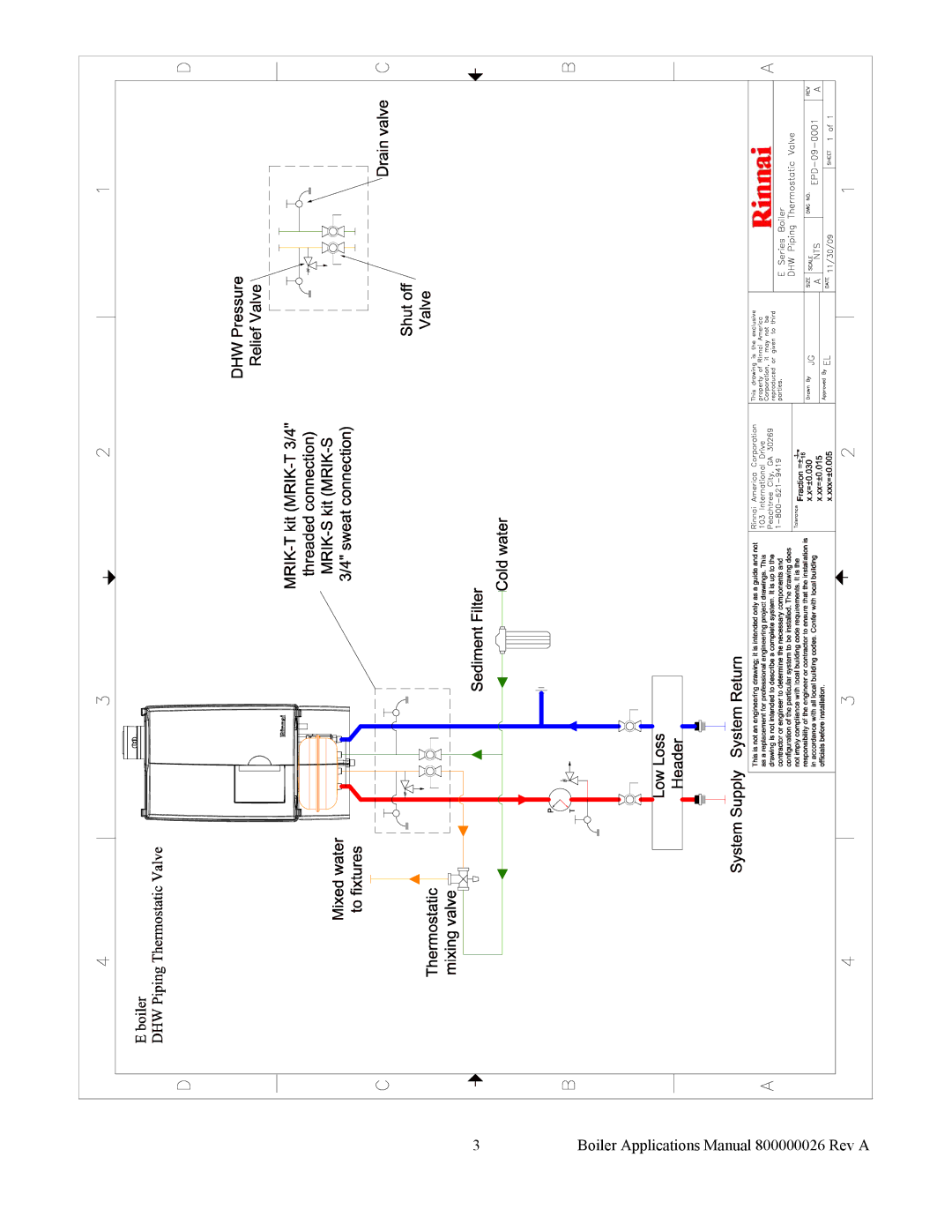 Rinnai EPA-09-0001, QPD-09-0001, EPD-09-0001 manual Boiler Applications Manual 800000026 Rev a 