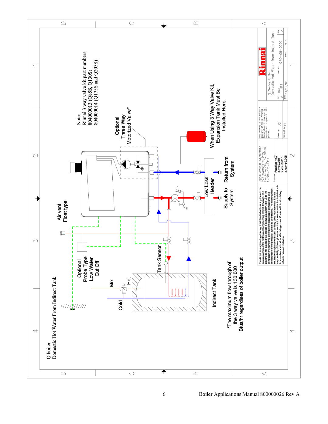 Rinnai EPA-09-0001, QPD-09-0001, EPD-09-0001 manual Boiler Applications Manual 800000026 Rev a 