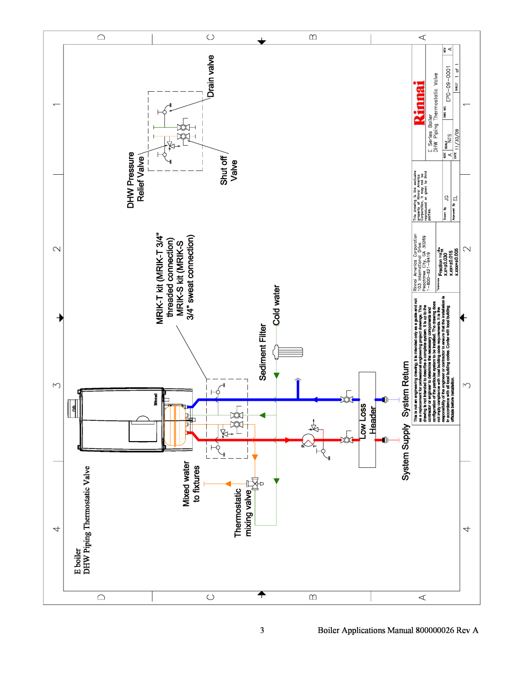 Rinnai EPA-09-0001, QPD-09-0001, EPD-09-0001 manual Boiler Applications Manual 800000026 Rev A 