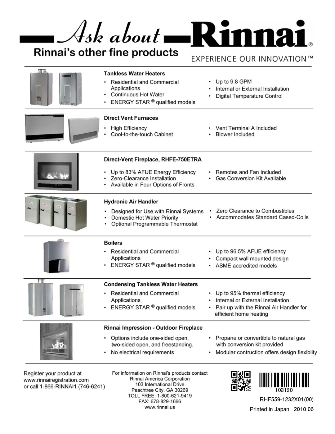 Rinnai EX17C, EX22C installation manual 