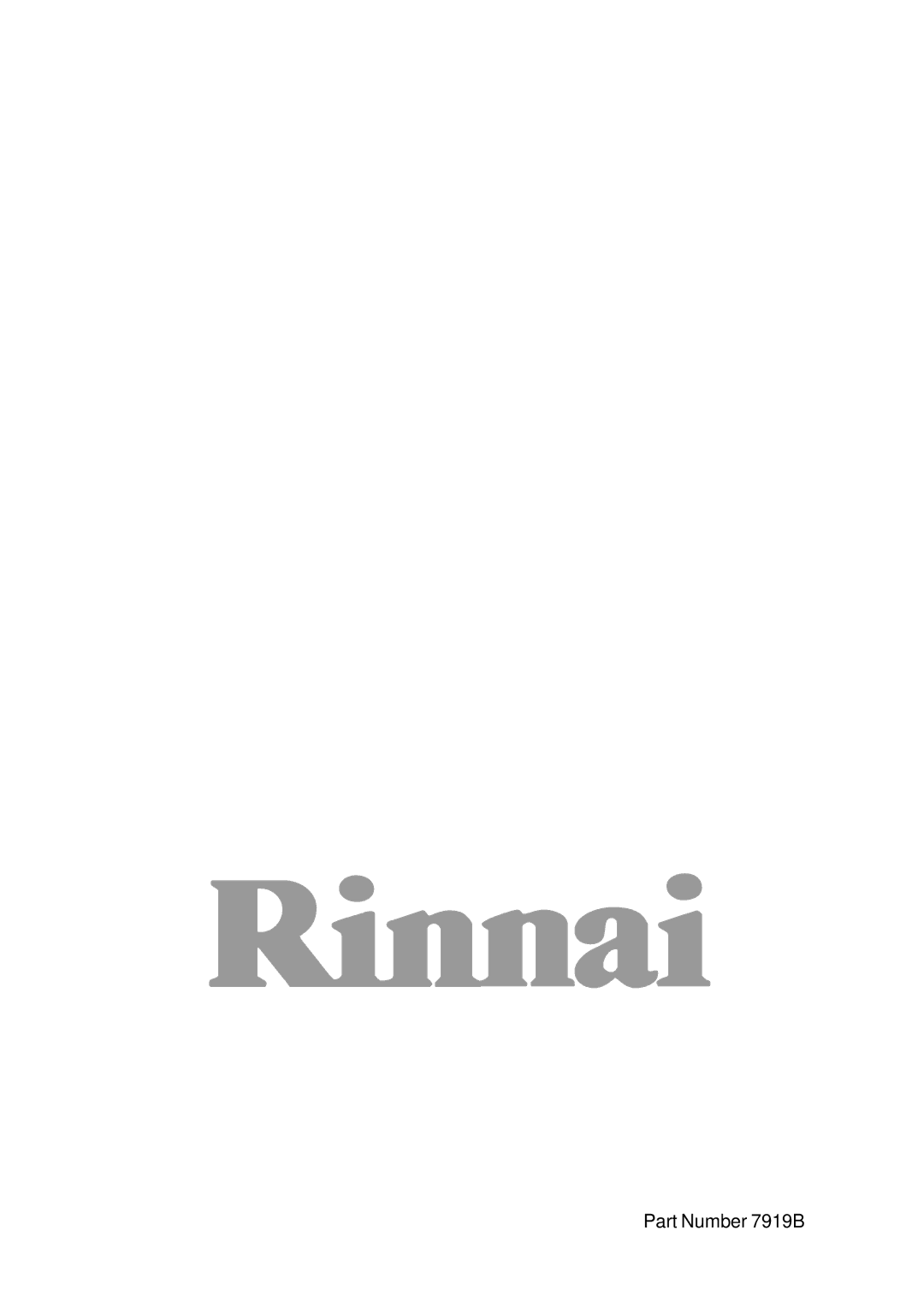 Rinnai IB35ETRLC, IB35ETRN installation manual Part Number 7919B 