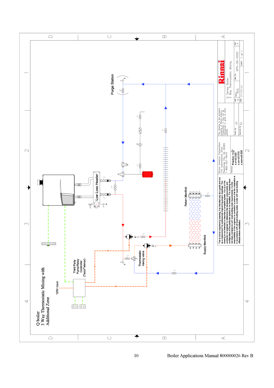 Rinnai QPA-09-0005, QPA-09-0008, QPA-09-0003, QPD-09-0002, QPA-09-0006, QPA-09-0001 Boiler Applications Manual 800000026 Rev B 