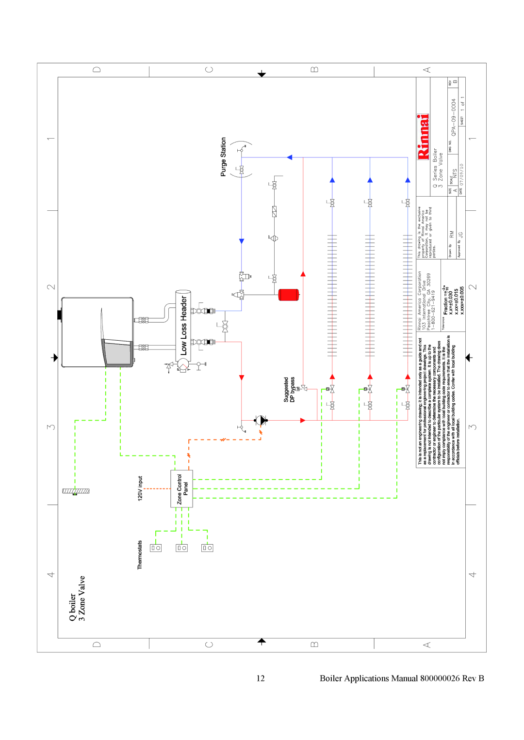 Rinnai QPA-09-0003, QPA-09-0008, QPD-09-0002, QPA-09-0006, QPA-09-0001, QPA-09-0002 Boiler Applications Manual 800000026 Rev B 