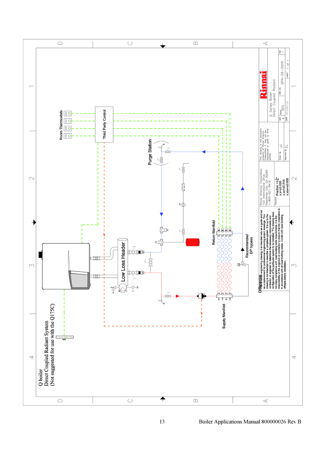 Rinnai QPD-09-0002, QPA-09-0008, QPA-09-0003, QPA-09-0006, QPA-09-0001, QPA-09-0002 Boiler Applications Manual 800000026 Rev B 