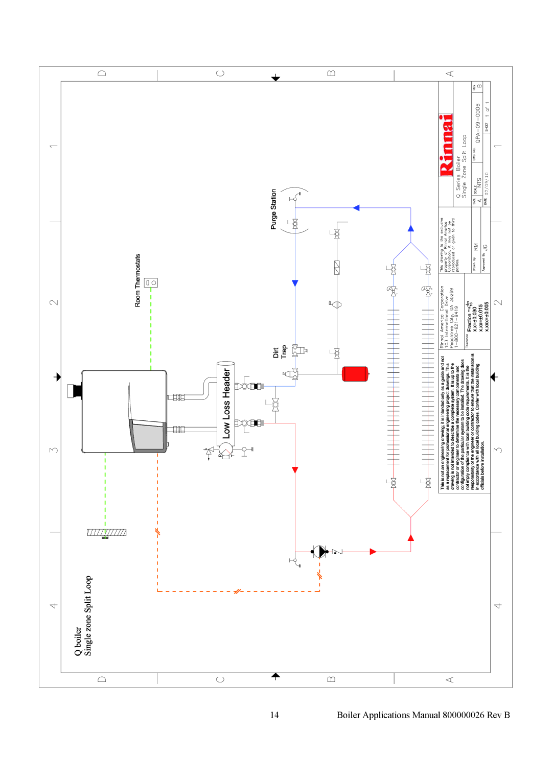 Rinnai QPA-09-0006, QPA-09-0008, QPA-09-0003, QPD-09-0002, QPA-09-0001, QPA-09-0002 Boiler Applications Manual 800000026 Rev B 