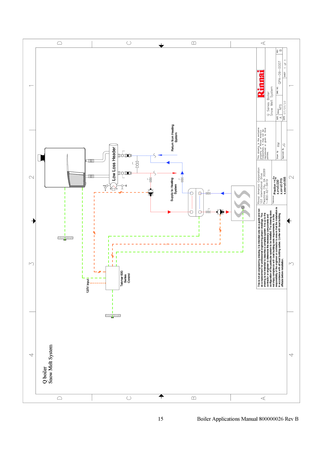 Rinnai QPA-09-0001, QPA-09-0008, QPA-09-0003, QPD-09-0002, QPA-09-0006, QPA-09-0002 Boiler Applications Manual 800000026 Rev B 